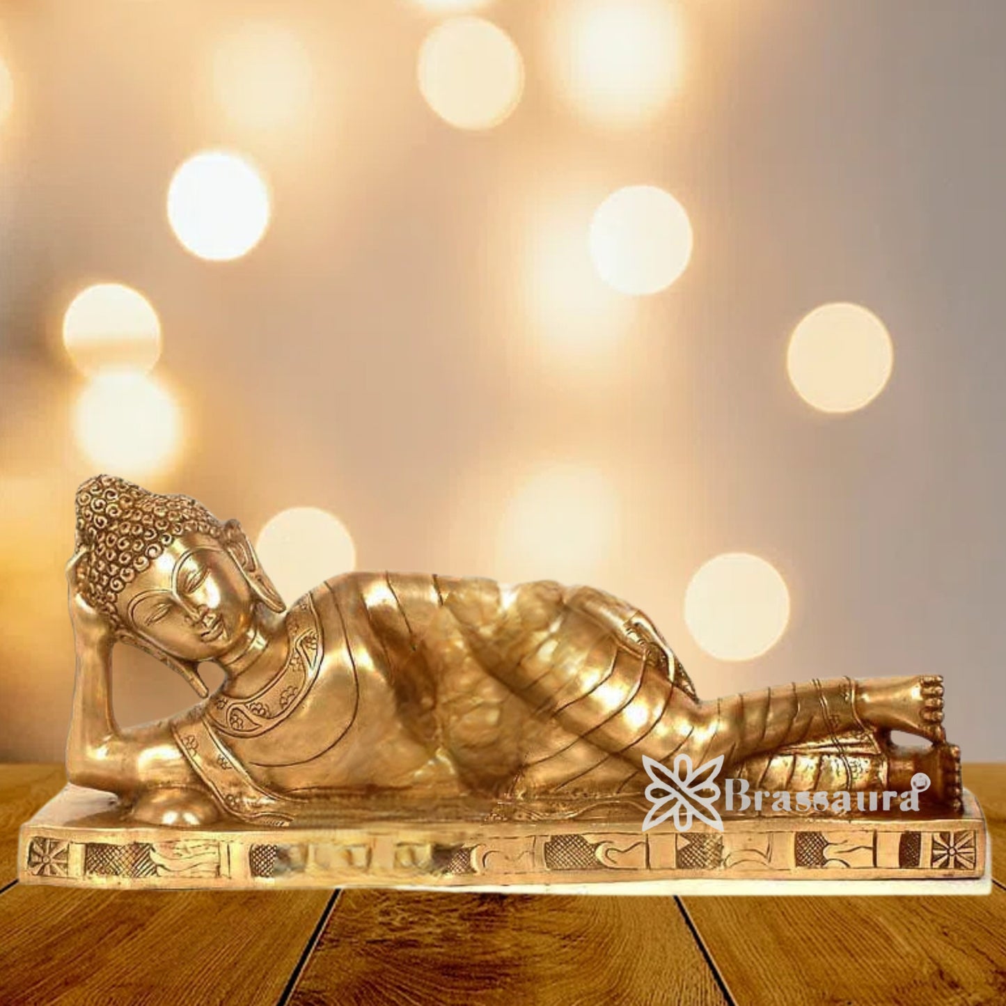 Brass Relaxing Buddha Weight 18 Kg & Height 12 inch