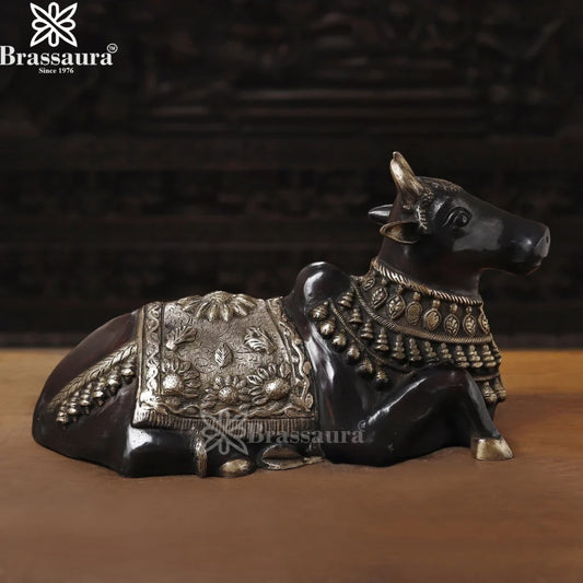 Brass Nandi Statue Weight 9.09 Kg And Height 11 Inch
