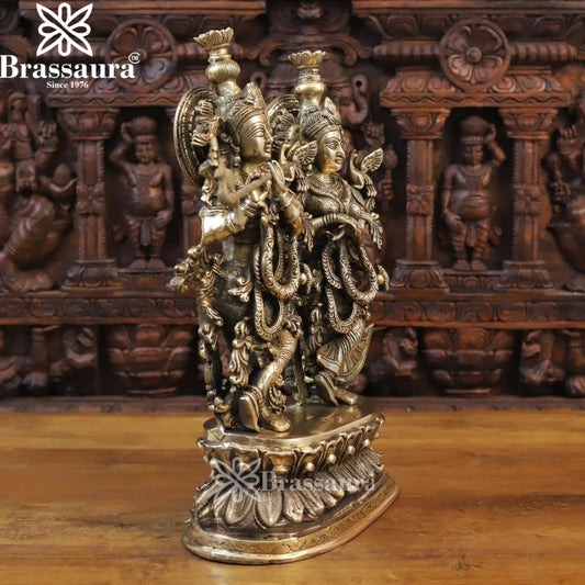 Brass Radha Krishna Murti Weight 18.4 Kg And Height 21 Inch