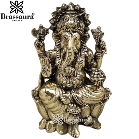 Brass Super fine Ganesha Statue Weight .182 Kg And Height 3.5 Inch