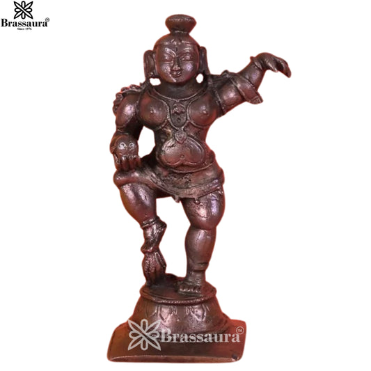 Copper Bal Gopal Krishna Murti Weight .248 Kg And Height 1.48 Inch
