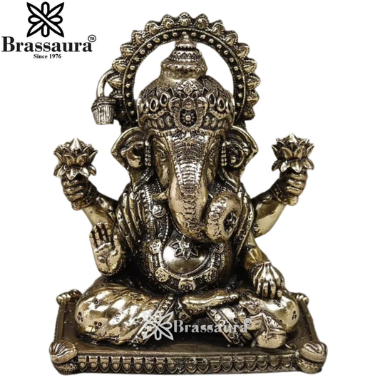 Brass Super fine Ganesha Statue Weight .334 Kg And Height 4 Inch
