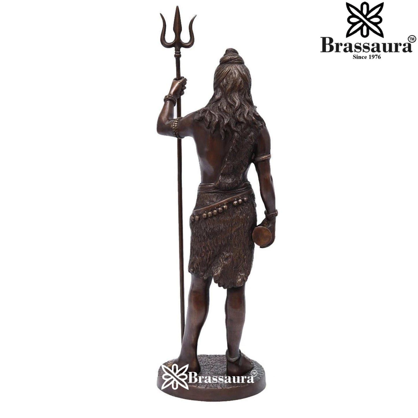 Brassaura™ Premium Brass Shiva Idol – Height 26 Inches & Weight 11 Kgs | Traditional Temple Statue