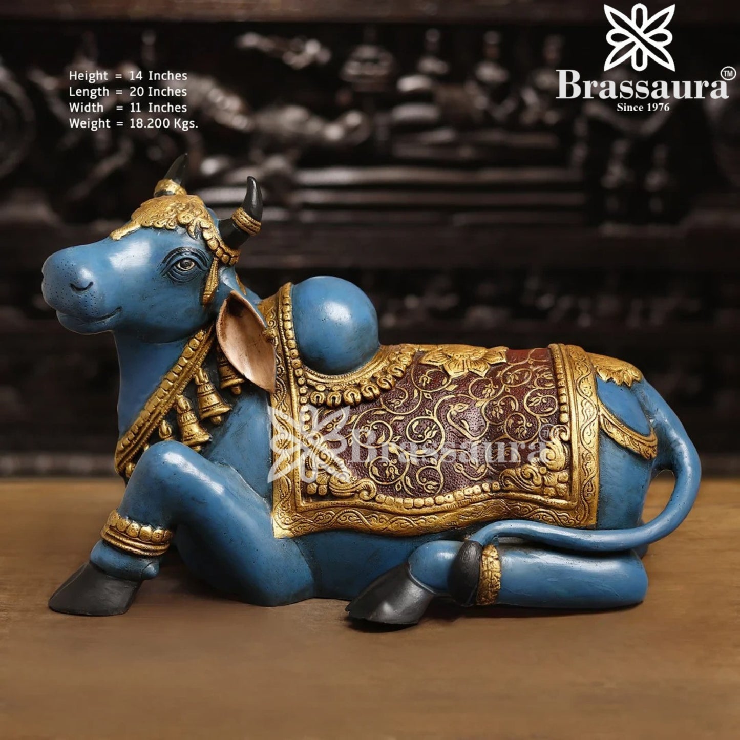 Brass Nandi For Home Décor And Gift Items Weight 18.2 kg Height 14 Inch