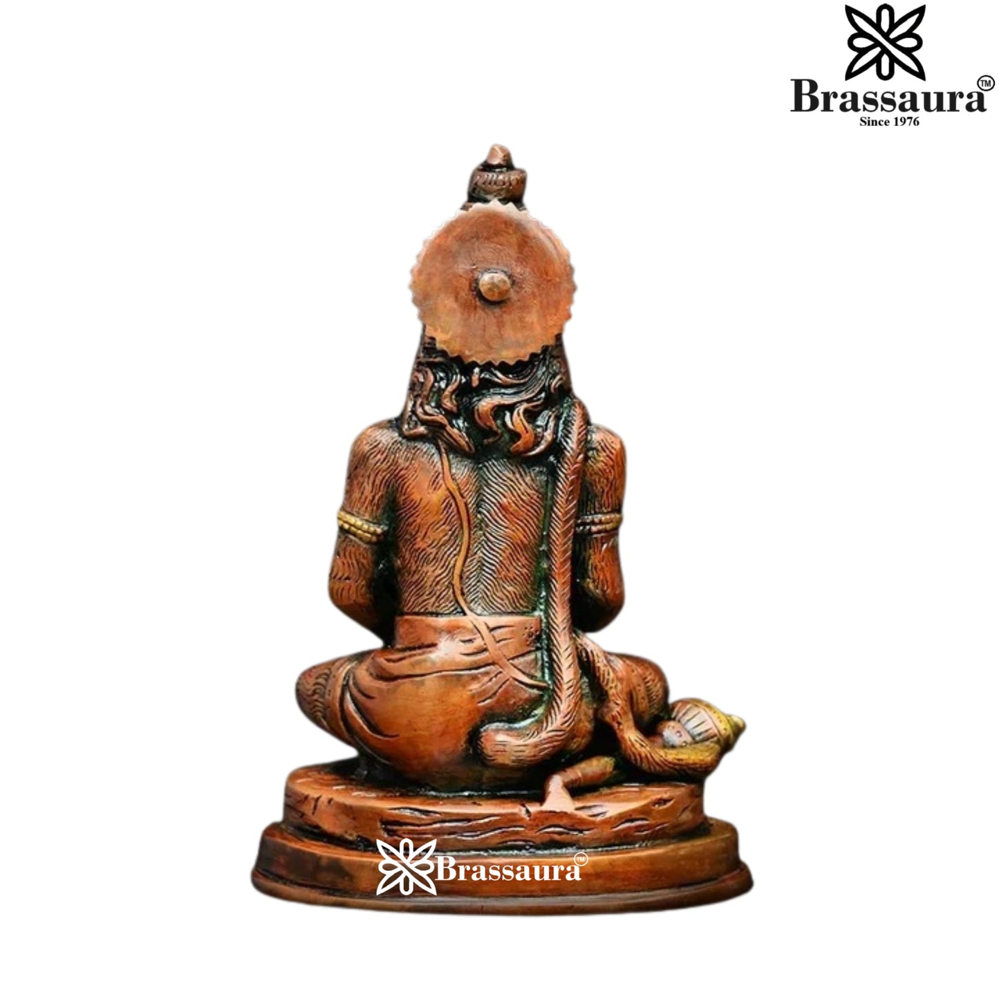 Brassaura™ Brass Hanuman Statue with Fine Craft – Height 7.4 Inches & Weight 1.64 Kgs