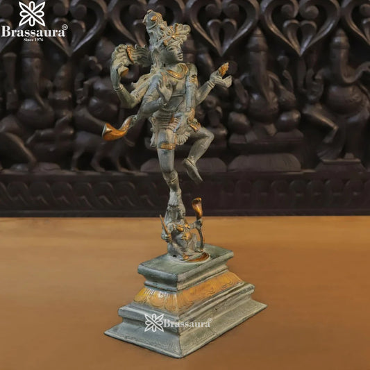 Brass Antique Dancing Natraj Statue Weight 8.26 Kg And Height 18 Inch