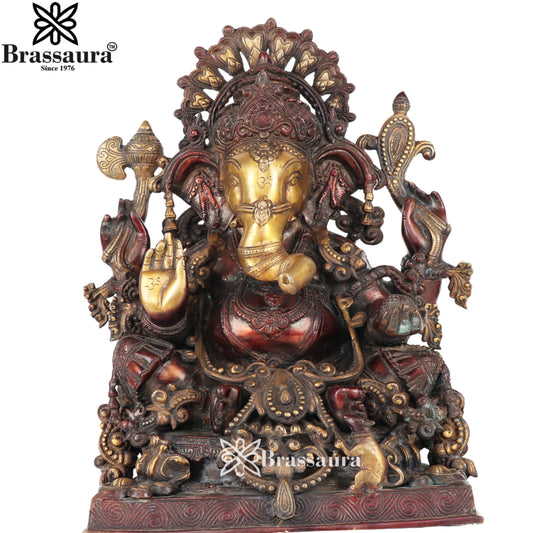 Brass Vintage Ganesha Weight 25 Kg & Height 19 Inch
