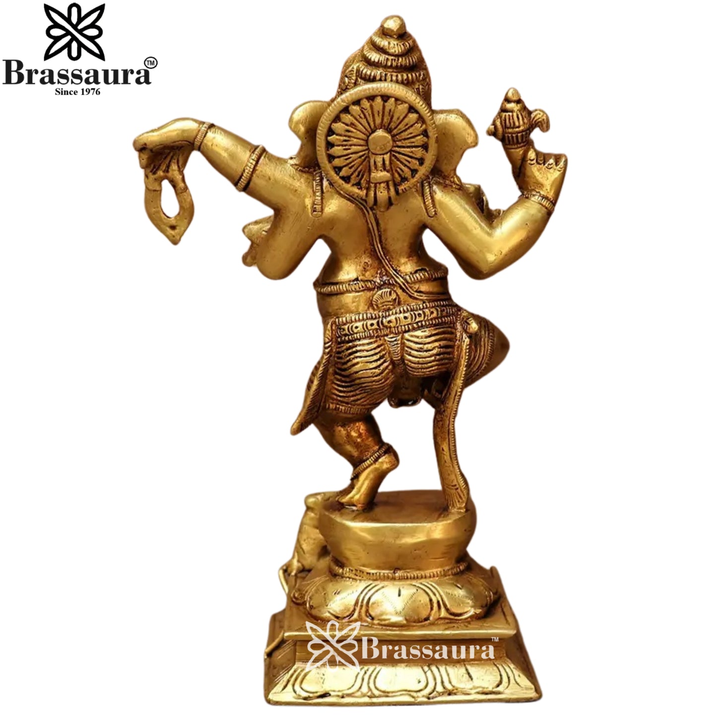 Brass Dancing Ganesha Statue Weight 3 Kg & Height 8.5 Inch