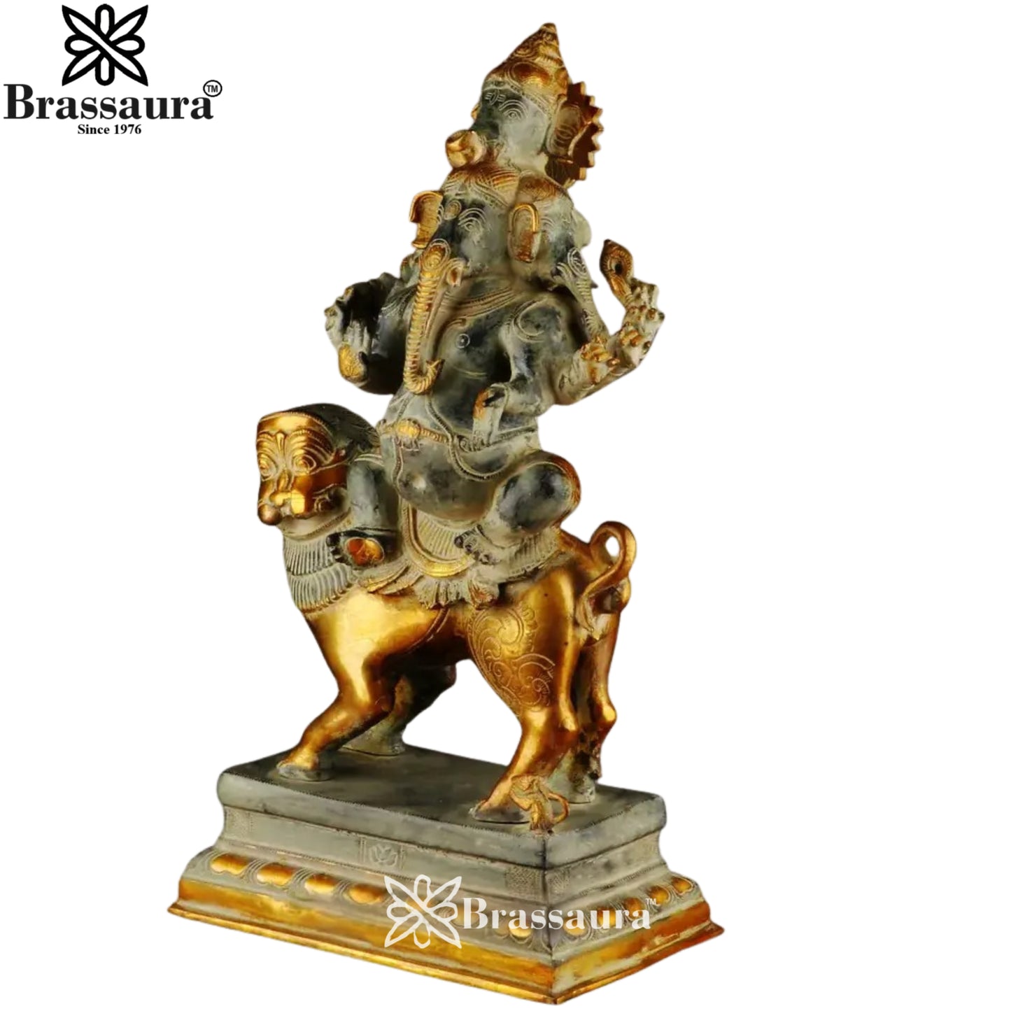 Brass Heramba Ganesha Statue Weight 24 Kg & Height 24 Inch