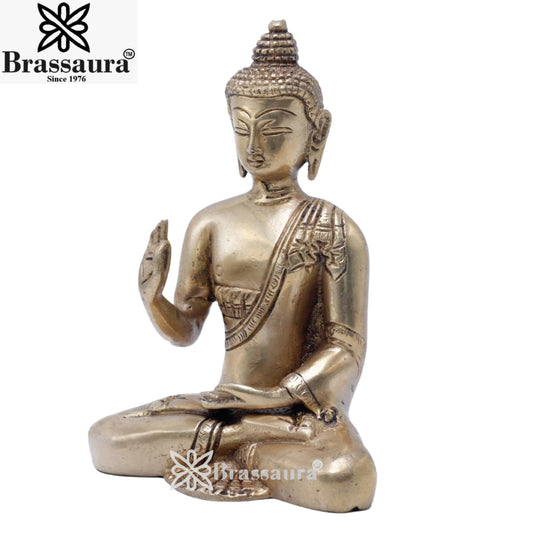 Brass Blessing Buddha Weight 1 kg & Height 6 Inch