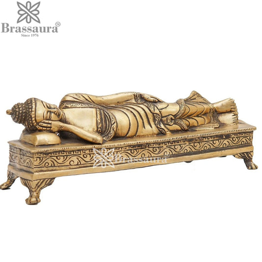 Brass Sleeping Buddha Weight 1.9 kg & Height 3 Inch