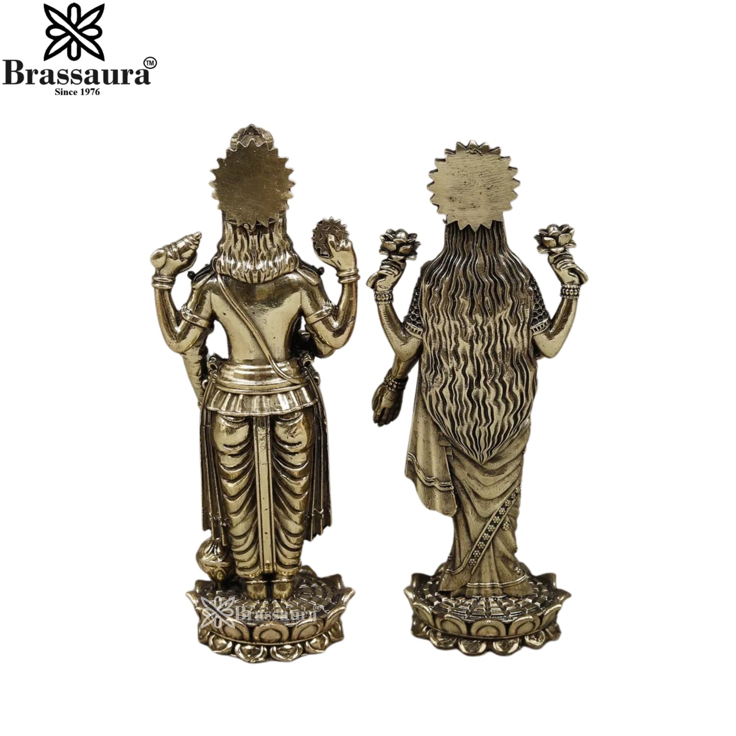 Brass Super fine Vishnu Laxmi Statue Weight .43 Kg And Height 6 Inch