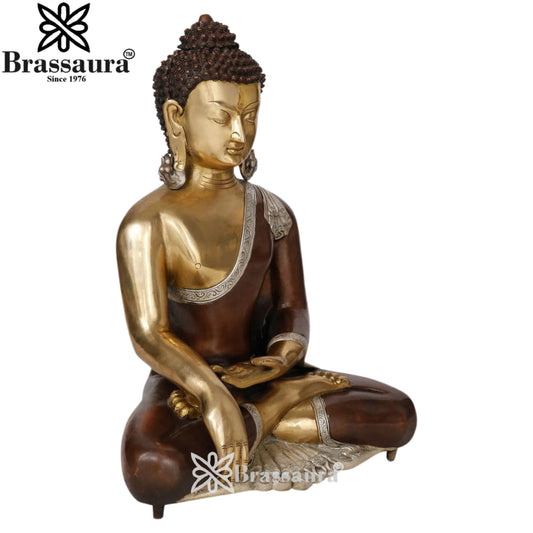 Brass Bhumisprasa Buddha Weight 18 kg & Height 21 Inch