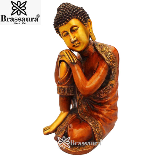 Brass Vintage Buddha Weight 12.5 Kg & Height 16 Inch