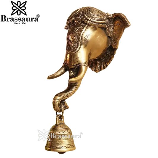 Brass Ganesha Wall Hanging Statue Weight 2.17 Kg And Height 10 Inch