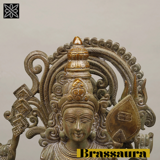 Brassaura™ Kartikeya Murugan Statue – 20 Inches Height, 13.39 Kgs – Exquisite Brass Idol