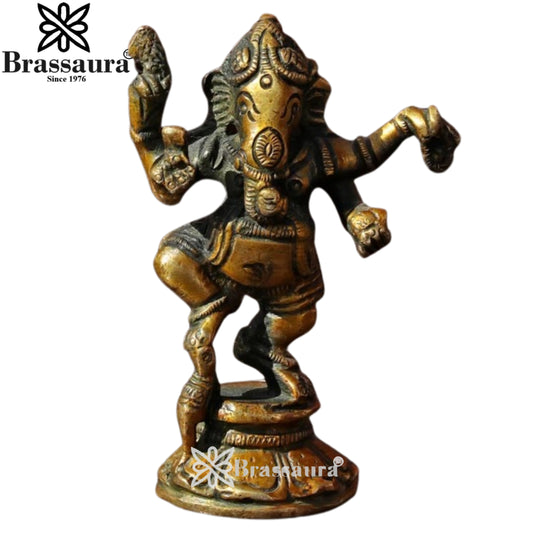 Brass Dancing Ganesha Statue Weight .15 Kg And Height 2.1 Inch