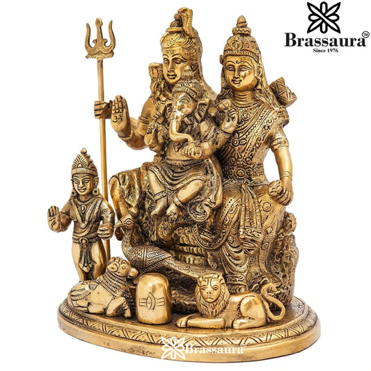 Brass Antique Shiv Family Weight 5 Kg & Height 9 Inch