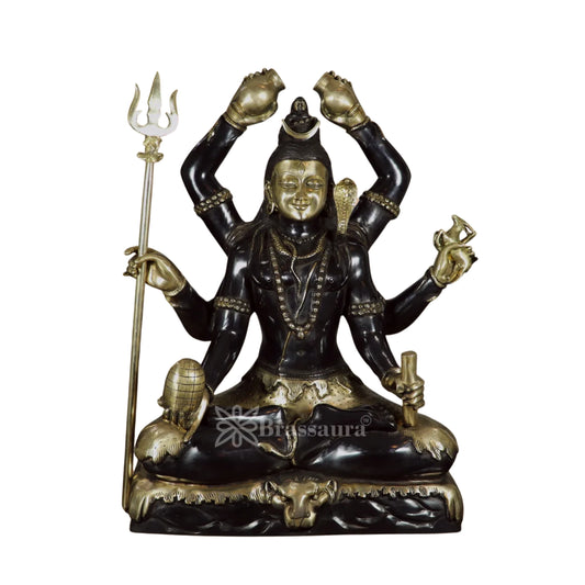 Brass Six Hand Lord Shiva Statue Weight 65 Kg And Height 23 Inch