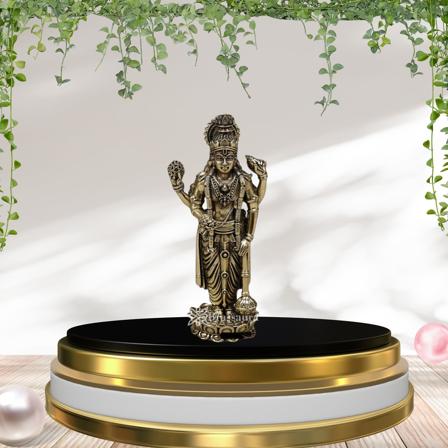 Brass Super fine Vishnu Statue Weight .156 Kg And Height 5 Inch