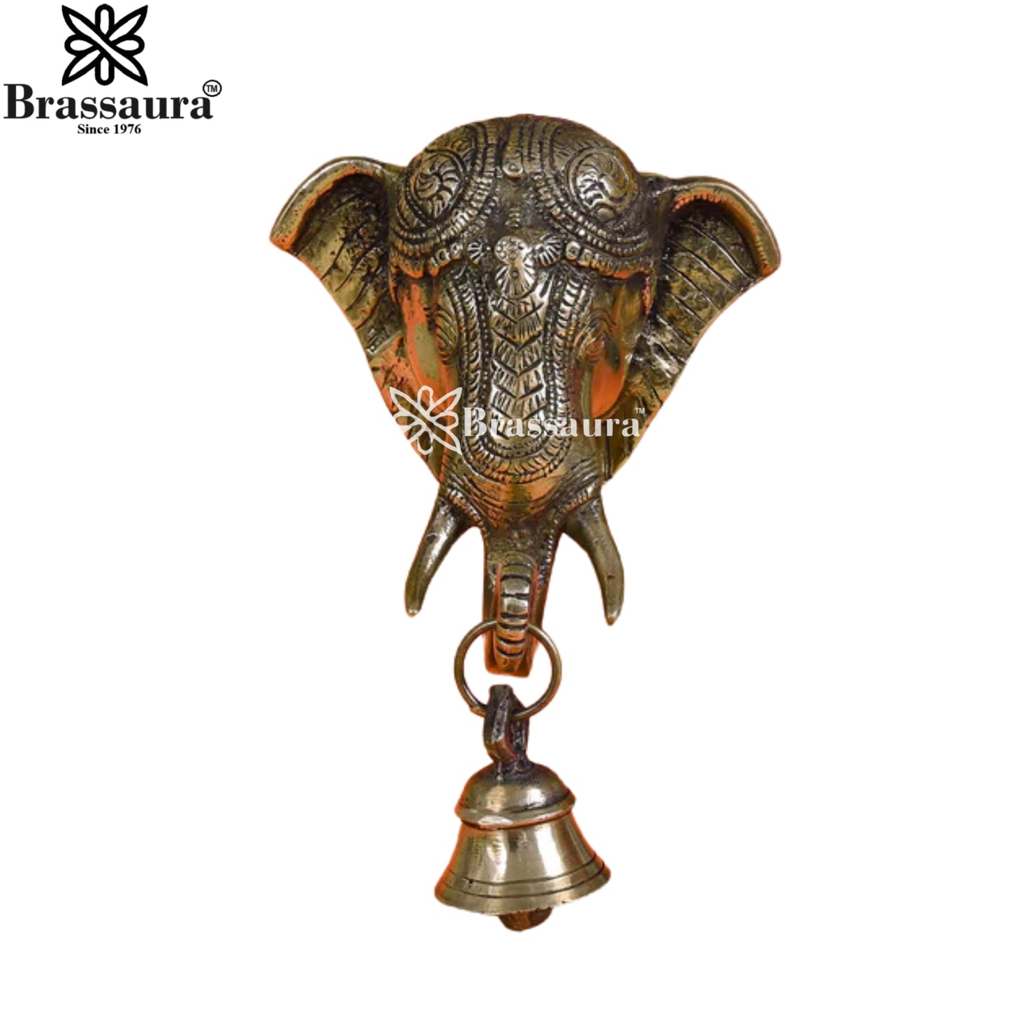 Brass Hanging Ganesha Bell Statue Weight 1.75 Kg & Height 8.5 Inch