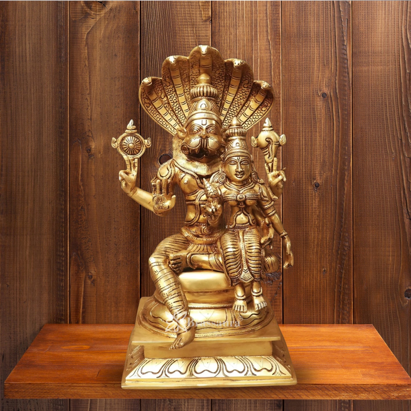 Brass Narasimha Statue Weight 12.5 Kg And Height 17 Inch
