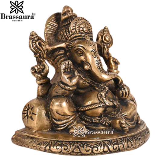 Brass Ganesha Statue Weight .7 Kg & Height 3.5 Inch