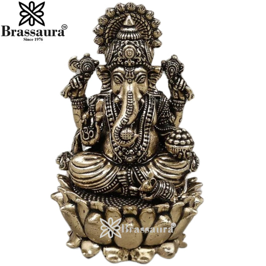 Brass Super fine Ganesha Statue Weight .182 Kg And Height 3.5 Inch