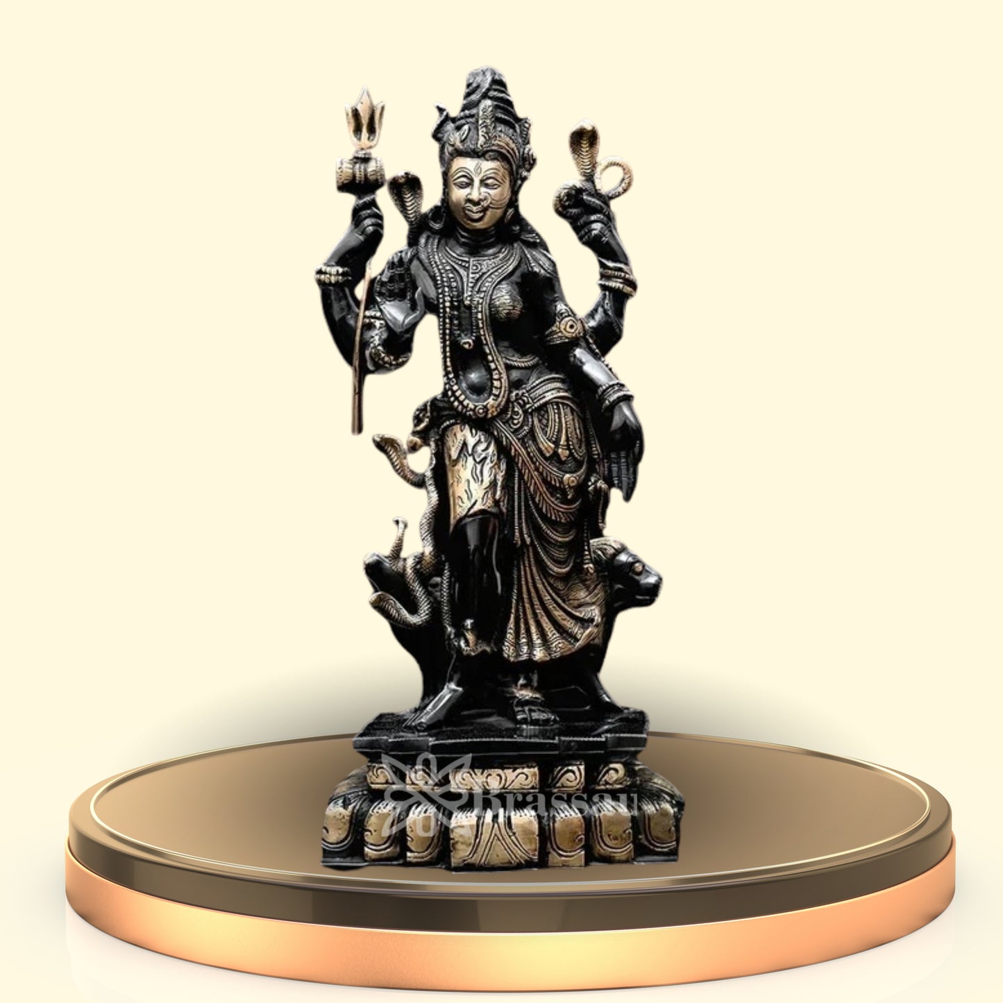 Brass Aardhnareshwar Statue Weight 9.66 Kg And Height 17.5 Inch