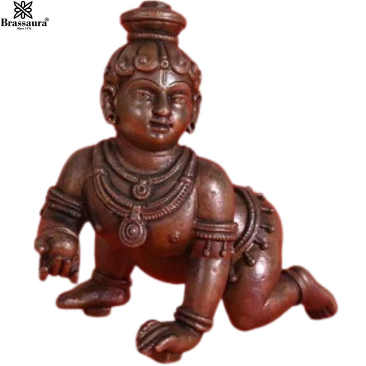 Copper Bal Gopal Krishna Murti Weight .83 Kg And Height 4 Inch
