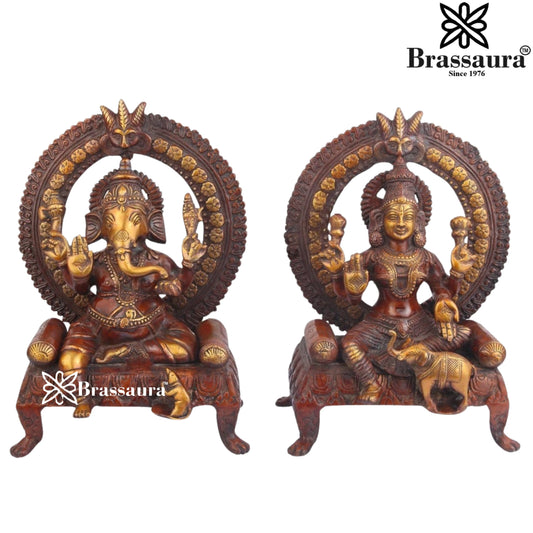 Brass Classic Lakshmi Ganesh Weight 16 Kg & Height 15 Inch