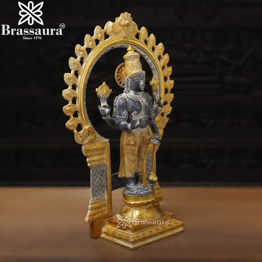 Brass Vishnu Statue Weight 12.42 Kg And Height 22 Inch