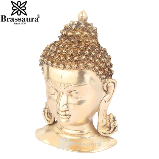 Brass Royal Golden Head Buddha Weight 2 kg & Height 8 Inch
