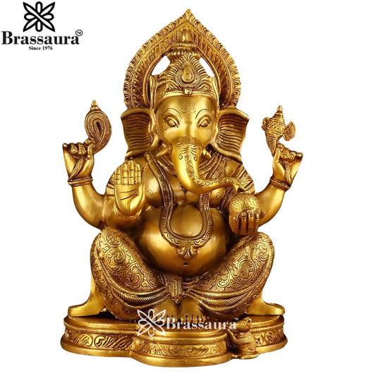 Brass Ganesha Statue Weight 11 Kg & Height 15 Inch