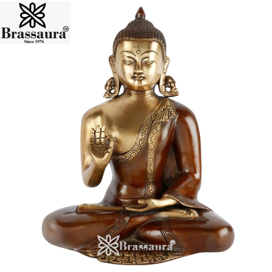 Brass Blessing Buddha Weight 6 kg & Height 13 Inch