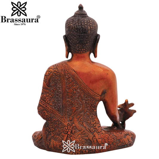 Brass Bhumisprasa Buddha Weight 2.5 kg & Height 8 Inch