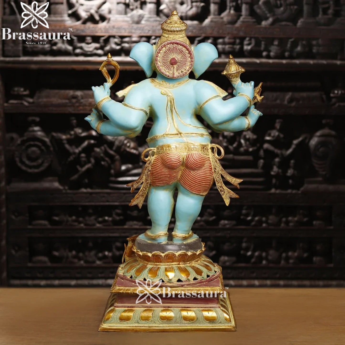 Brass Standing Ganesha Weight 45.7 Kg & Height 36 Inch