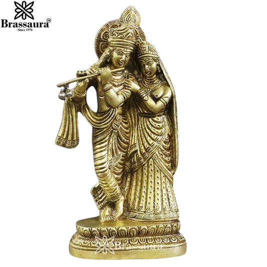 Brass Radha Krishna Weight 1.5 Kg And Height 8.5 Inch