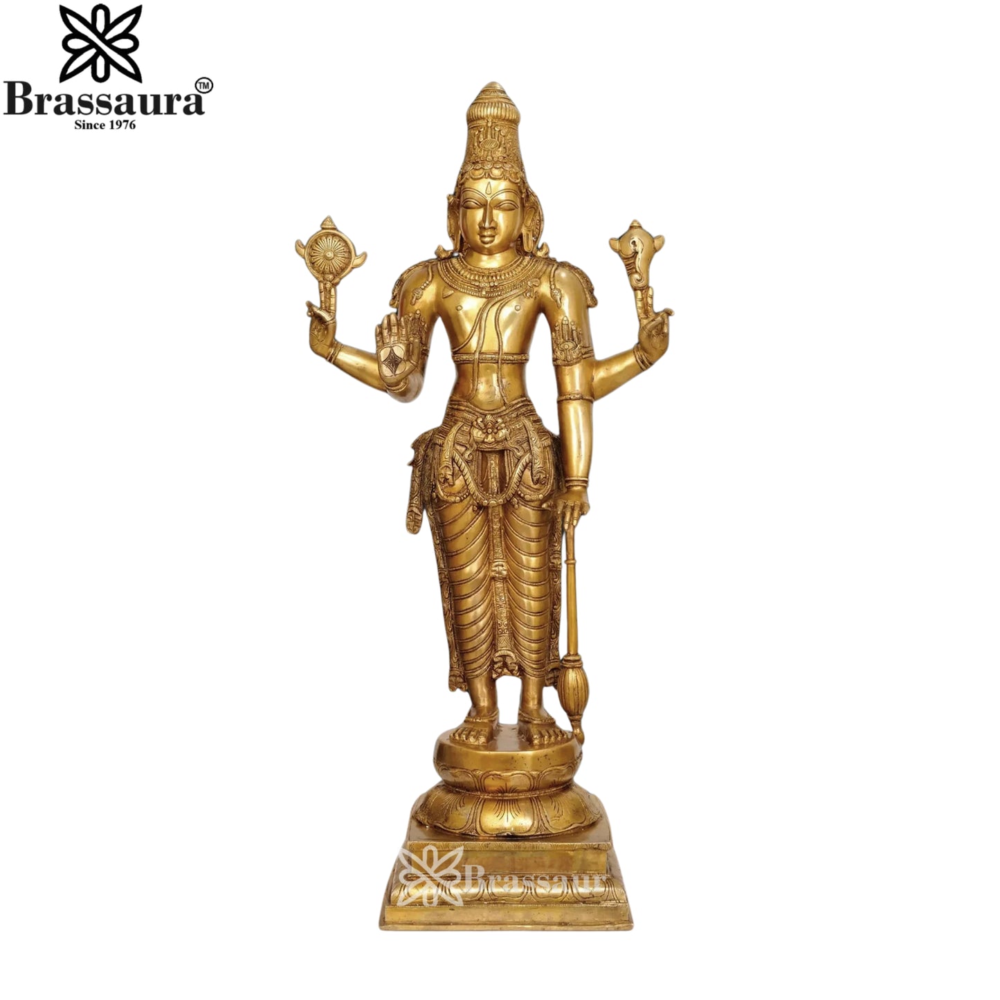 Brass Super fine Vishnu Statue Weight 27.2 Kg And Height 37 Inch