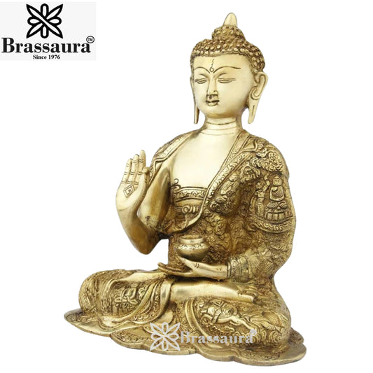 Brass Blessing Artistic Buddha Weight 4.9 kg & Height 13 Inch