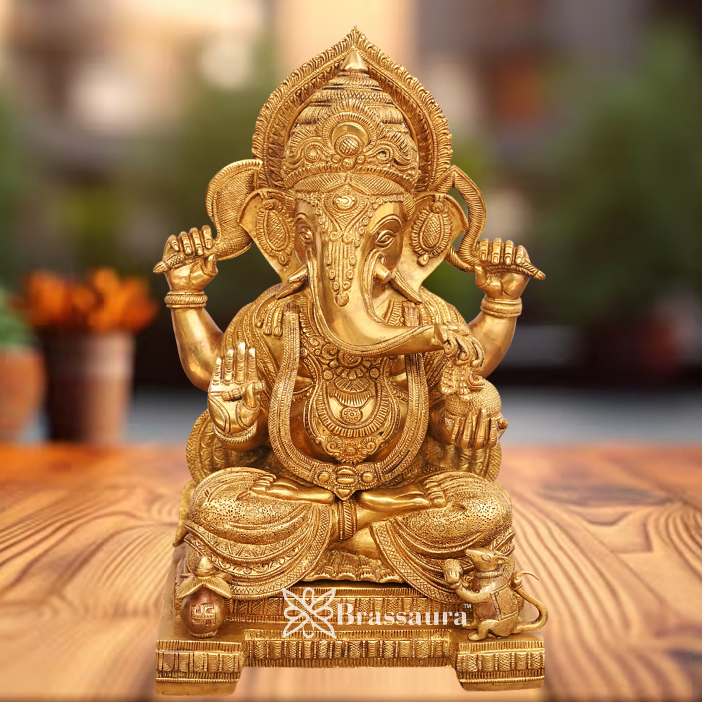 Brass Ganesha Statue Weight 16 Kg & Height 18 Inch