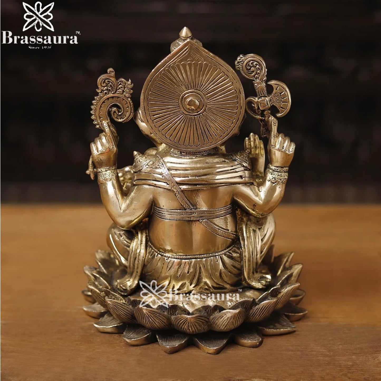 Brass Lotus Ganesha Weight 8.5 Kg & Height 11.5 Inch