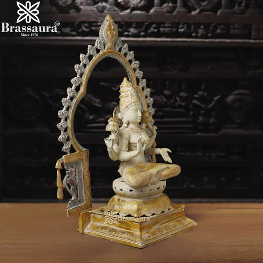 Brass Lakshmi Murti Weight 32.18 Kg And Height 32.5 Inch