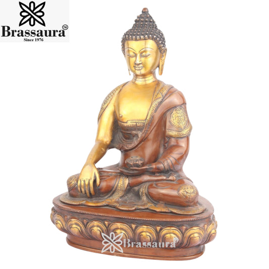 Brass Bhumisprasa Buddha Weight 11 Kg & Height 18 Inch