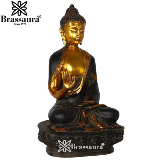 Brass Blessing Buddha Weight 8.5 kg & Height 16 Inch