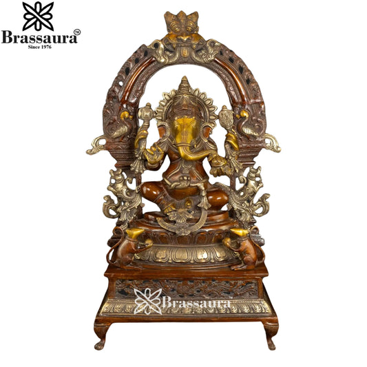 Brass Ring Ganesha Weight 25 Kg & Height 27.5 Inch
