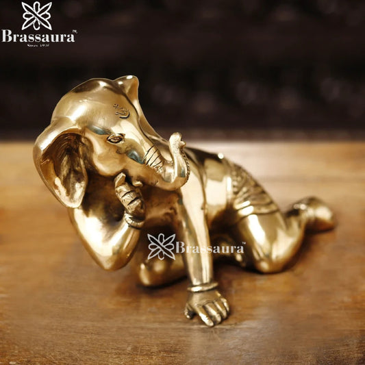Brass Bal Ganesha Weight 3.8 Kg & Height 7 Inch