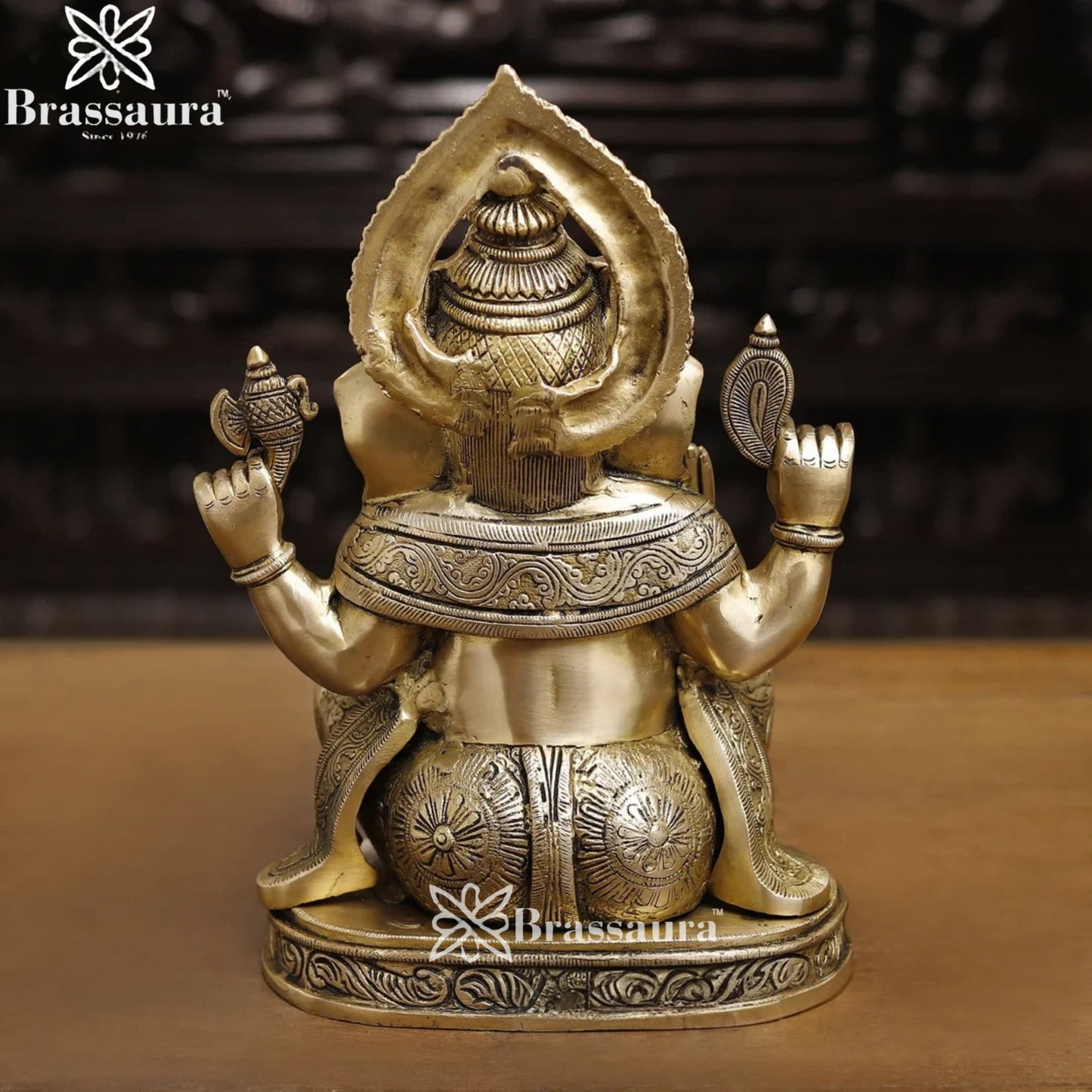 Brass Ganesha Weight 10.8 Kg & Height 15 Inch