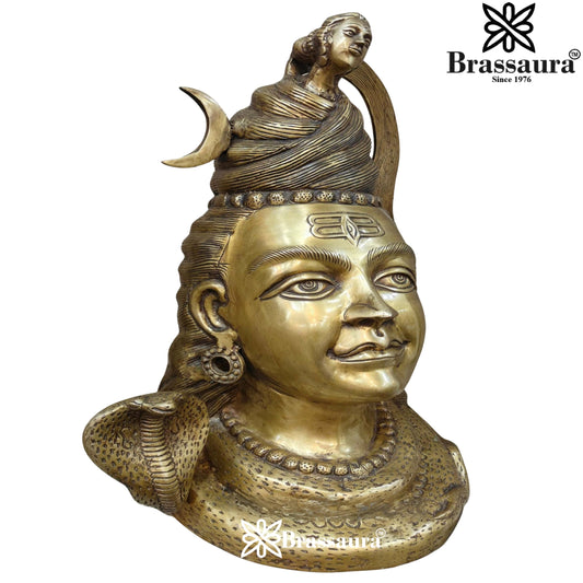 Brass Artistic Shiva Mukhlingam Weight 13.8 Kg & Height 20 Inch
