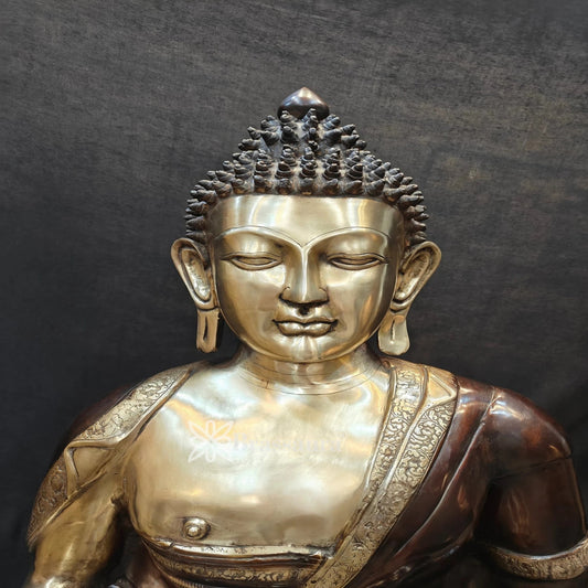 Brass Blessing Buddha Weight 92.5 kg & Height 47 Inch
